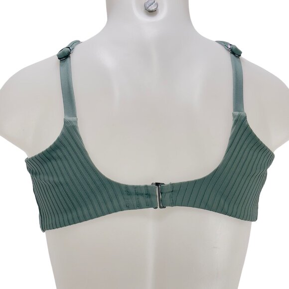 ATHLETA Women's Bikini Top Green Scoop Neck Adjustable Straps Size 40DD - Picture 3 of 10